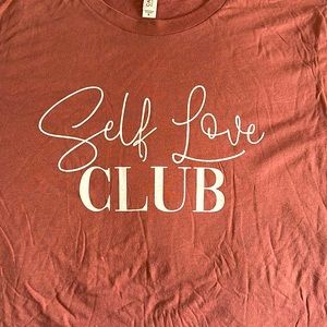 Brand new “self love club” canvas T-shirt